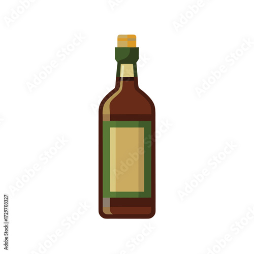 isolated vanilla extract bottle on white background