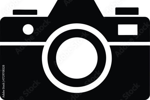 Black camera silhouette vector photography lens