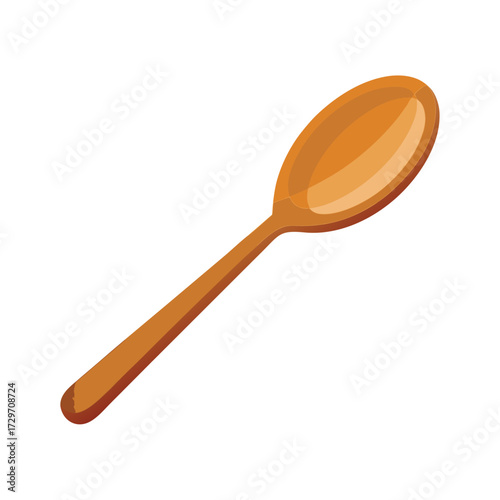 isolated wooden spoon on white background