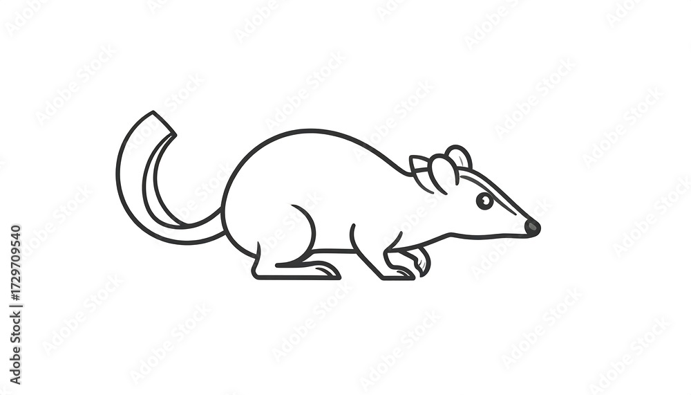Obraz premium Simple line drawing of a rodent