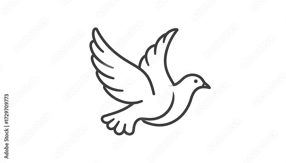 Obraz premium Simple line drawing of a soaring dove