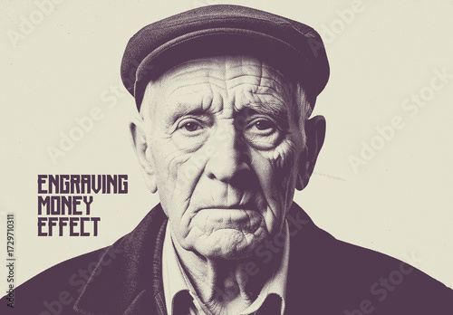 Vintage Engraving Money Photo Effect Mockup