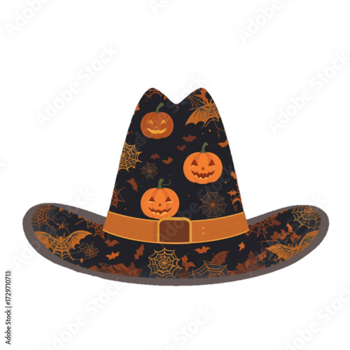 Halloween themed hat illustration 