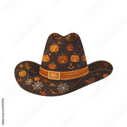 Halloween themed hat illustration 