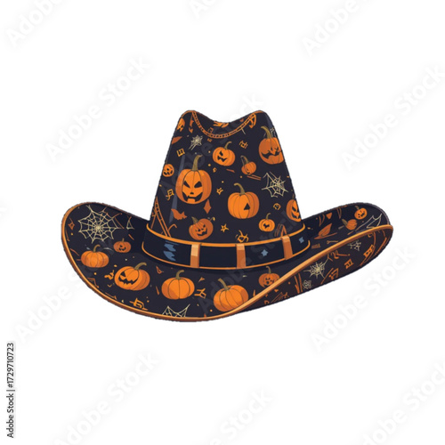 Halloween themed hat illustration 