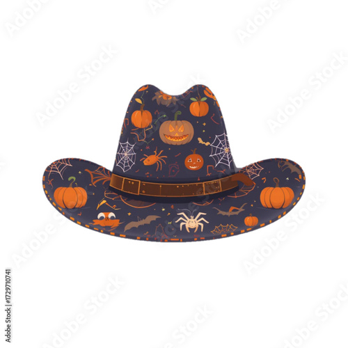 Halloween themed hat illustration 