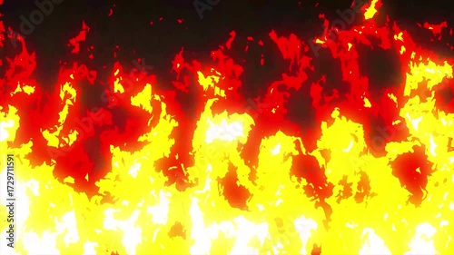 アニメ調の燃え盛るオレンジの炎