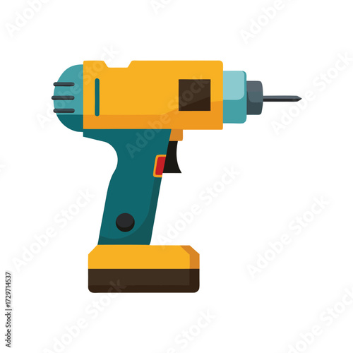 isolated electric drill on white background