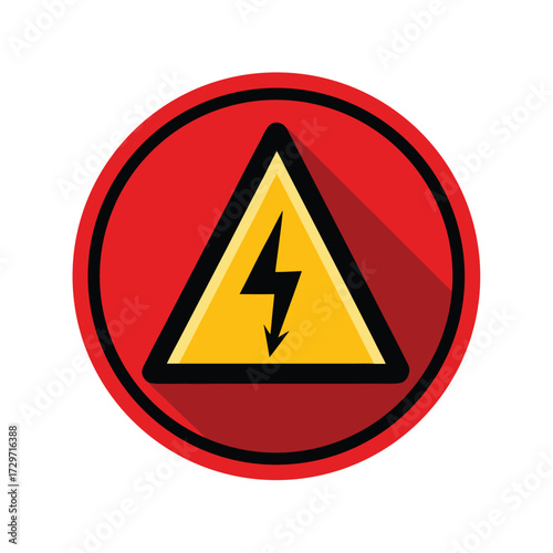 isolated electric shock warning on white backgroun