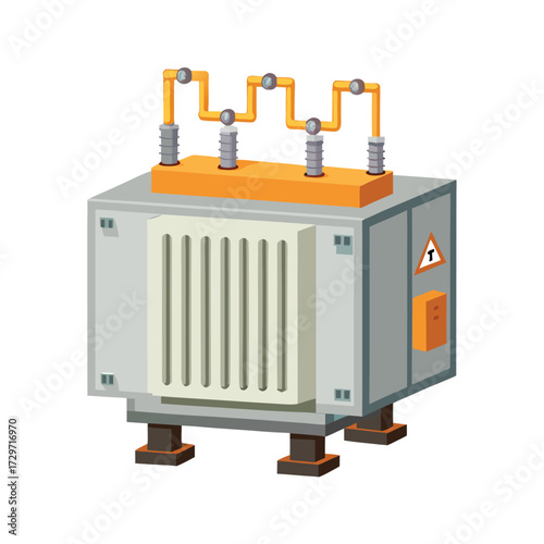 isolated electric transformer on white background