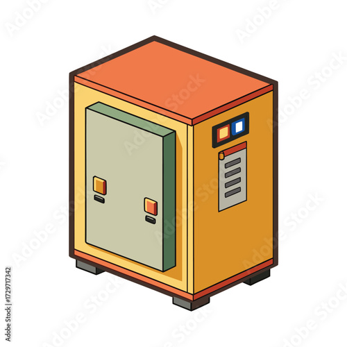 isolated electrical box on white background