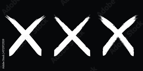 Cross sign on transparent background, cross marker PNG. Cross box x check mark vector draw hand drawn sketch doodle brush marker checklist symbol wrong. 