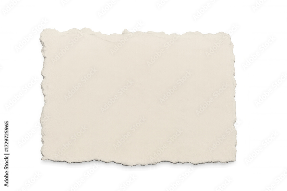 Fototapeta premium Blank piece of parchment paper with frayed edges and a textured surface, perfect for adding text. Background is transparent