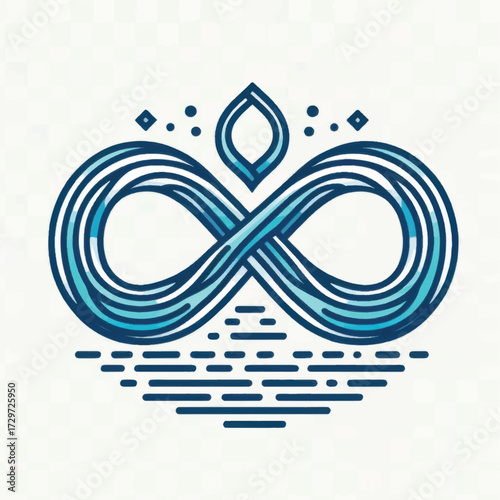 Infinity symbol design with flowing lines and decorative elements.