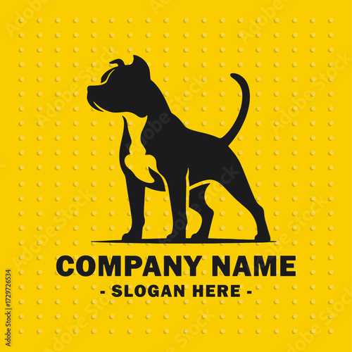 vector " logo Pit bull " vector Design logo with background