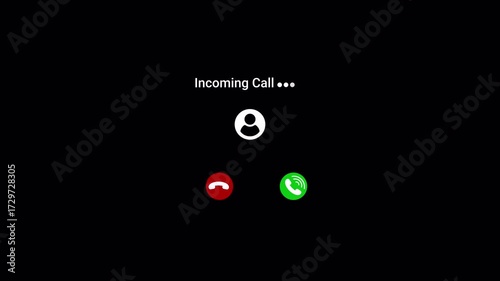   Incoming call ring icon backgroud Screen Animation of phone call Incoming call phone icon you receive the message animated, incoming call concept on mobile phone screen animation background 4k video