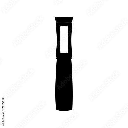 Elegant black silhouette of a unique architectural structure on a white background