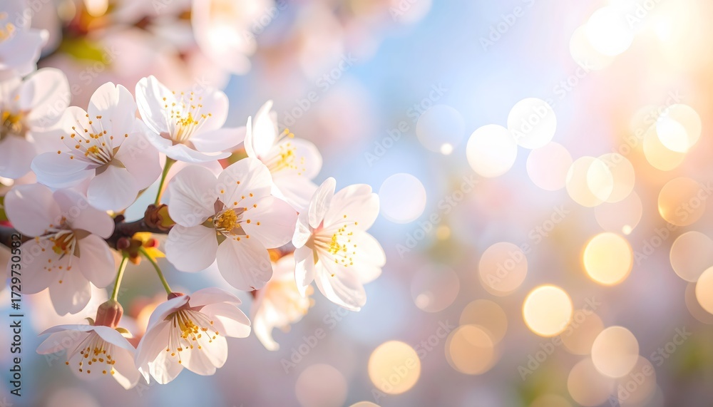 Fototapeta premium Delicate Spring Blossoms in Soft Sunlight
