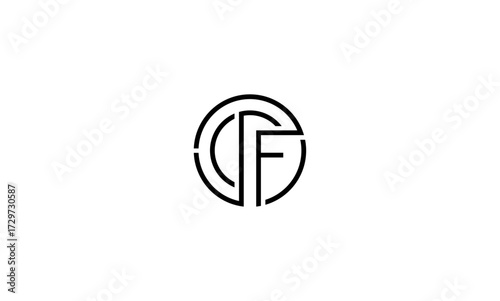 JCF initial letters monogram logo, or CJF initial