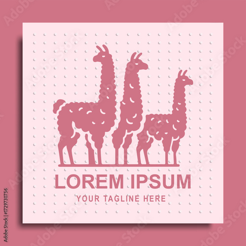vector " logo LLAMAS " vector Design logo with background