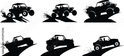 Off road jeep silhouette, extreme terrain vehicle, mud splashing car illustration, mountain driving graphic, rugged automobile design, adventure transport concept