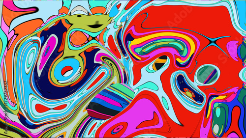 Colorful abstract fluid and geometric background for a music festival