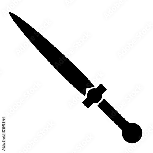 Sword vector silhouette , clip art, and symbol. Shilhouette of sword concept and simple design.