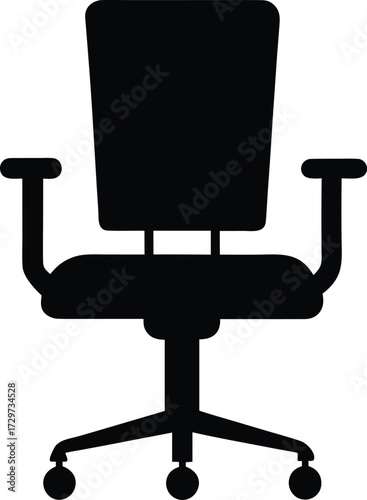Adjustable Office Chair on White - Ergonomic Swivel Task Chair, Home Office Chair Adjustable on Wheels - Isolated on White.