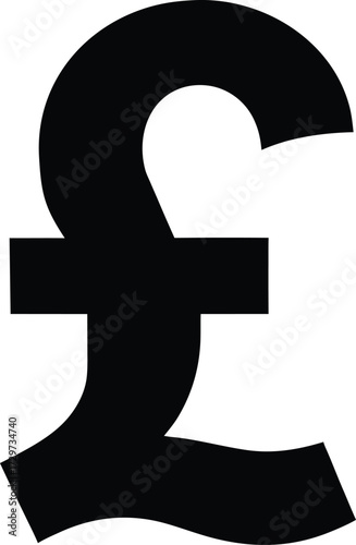 British Pound Sterling Symbol (£) - Currency Finance Vector Icon, Pound Sterling Sign (£) - GBP Currency Vector Graphic.