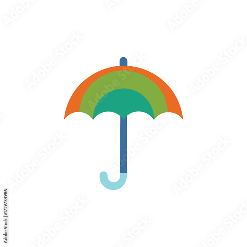 Colorful Umbrella Rain Monsoon Weather Protection Design Vector Illustration

