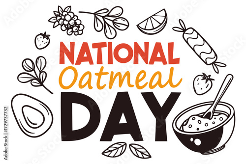 NATIONAL OATMEAL DAY vector illustration