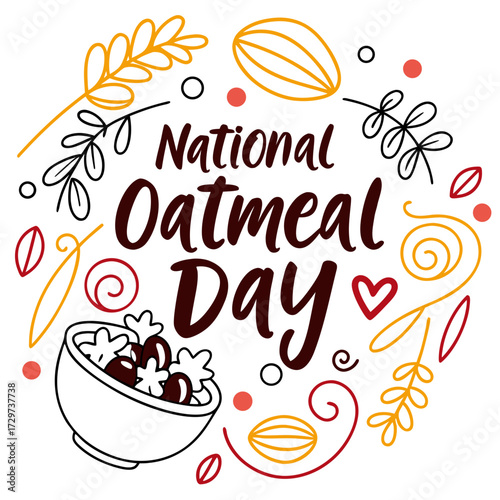 NATIONAL OATMEAL DAY vector illustration