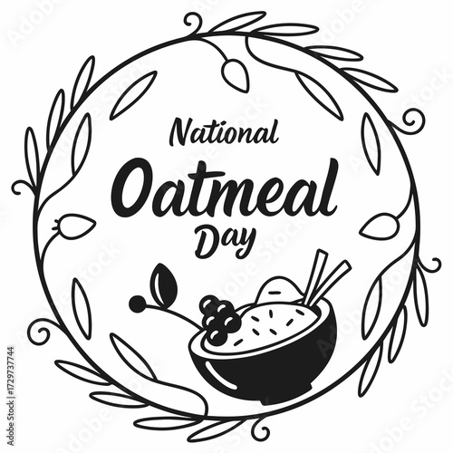 NATIONAL OATMEAL DAY vector illustration