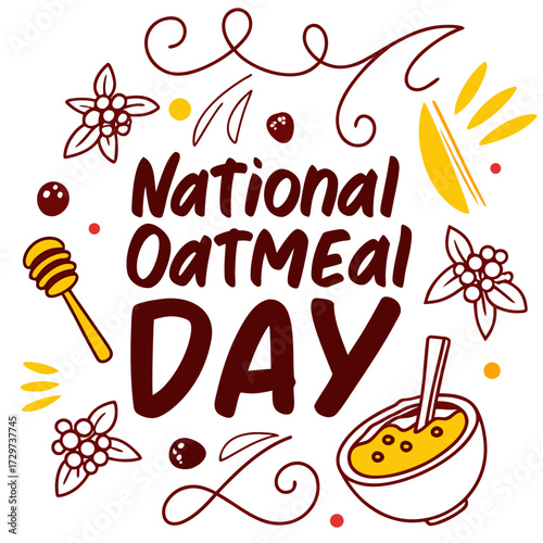 NATIONAL OATMEAL DAY vector illustration