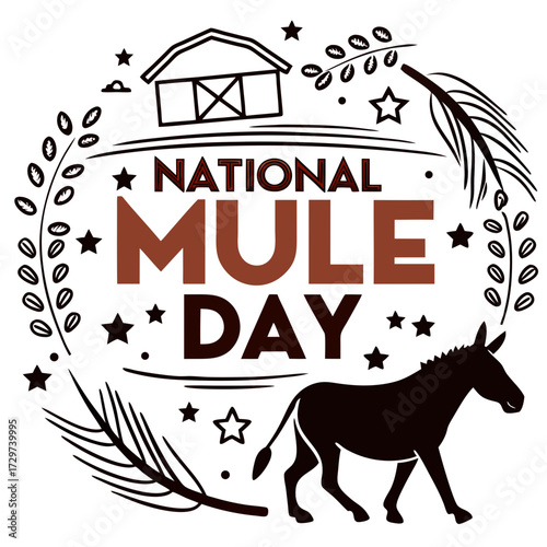 NATIONAL MULE DAY vector illustration