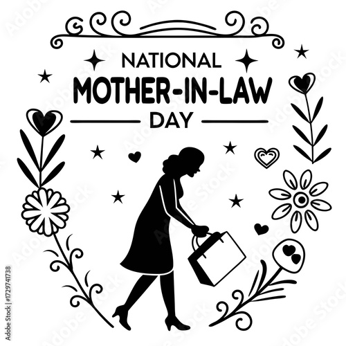 NATIONAL MOTHER-IN-LAW DAY vector illustration