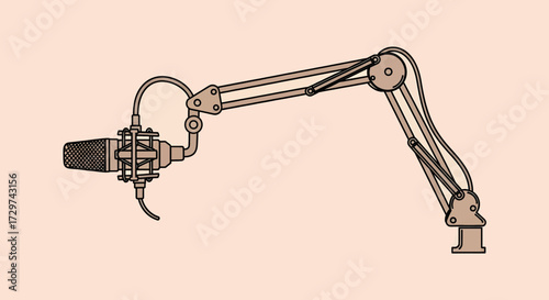 Studio Microphone on Articulating Arm Stand for Professional Audio Recording.