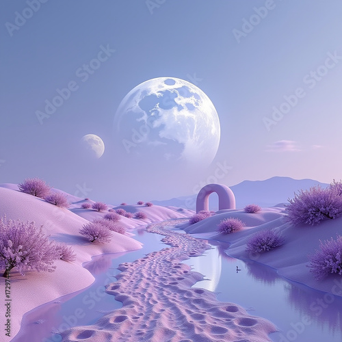landscape with moon