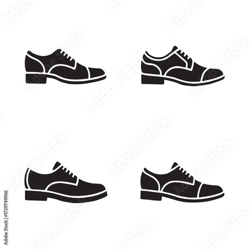 Formal Shoes Variant Solid Footwear Icons Set