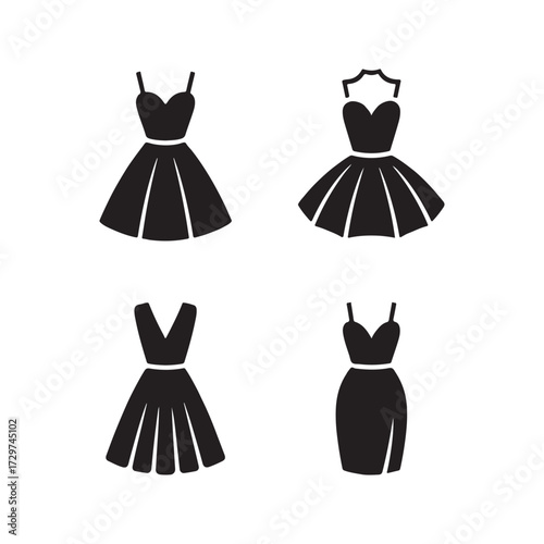 Cocktail Dress Variant Solid Fashion Icons Pack