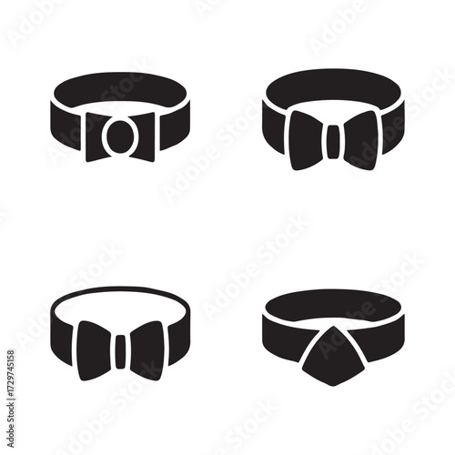 Elegant Cummerbund Solid Icons Style Set