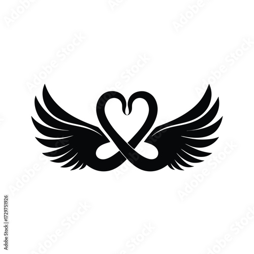 A romantic valentine vector illustration of a heart with angel wings is a timeless symbol of love