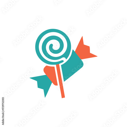 Colorful playful vector Candy Shop Logo design with cute sweet candy dessert chocolate lollipop style for food business branding retail store packaging and modern confectionery brand identity