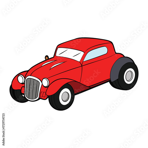 A sleek custom hot rod roadster car with bold curves, shiny chrome, and roaring power. Built for speed and style, it captures the spirit of classic American muscle.
