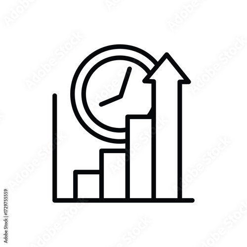 Time and Clock line Icon vector