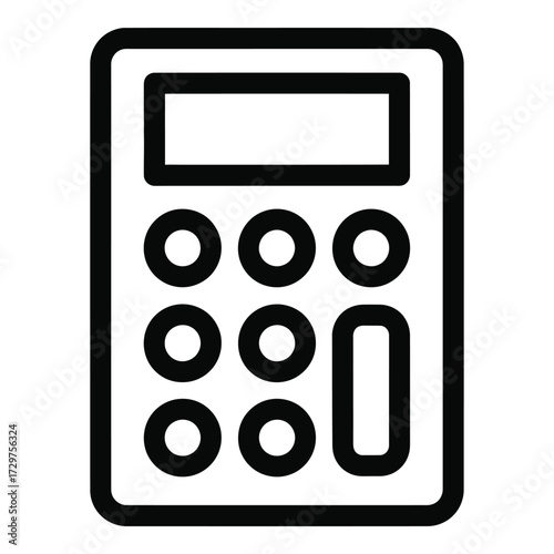 Simple outline calculator icon for digital use and design projects offering easy calculation representation outline