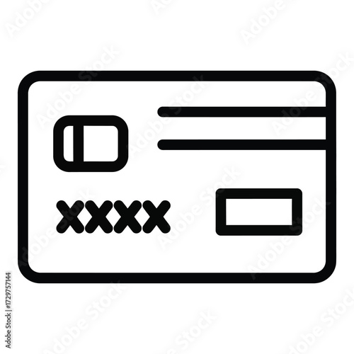 Secure payment icon representing credit debit card financial transaction online shopping digital wallet app outline