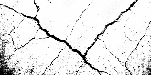 A dry, old cracked concrete wall texture with an abstract pattern of deep cracks on a rough, cement surface