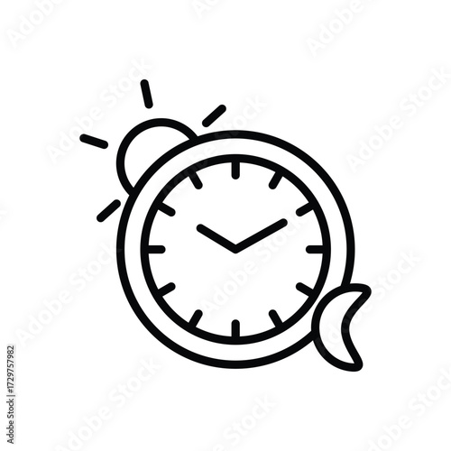 Time and Clock line Icon vector