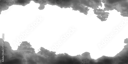 Abstract grunge frame on a bright summer sky cloudscape background